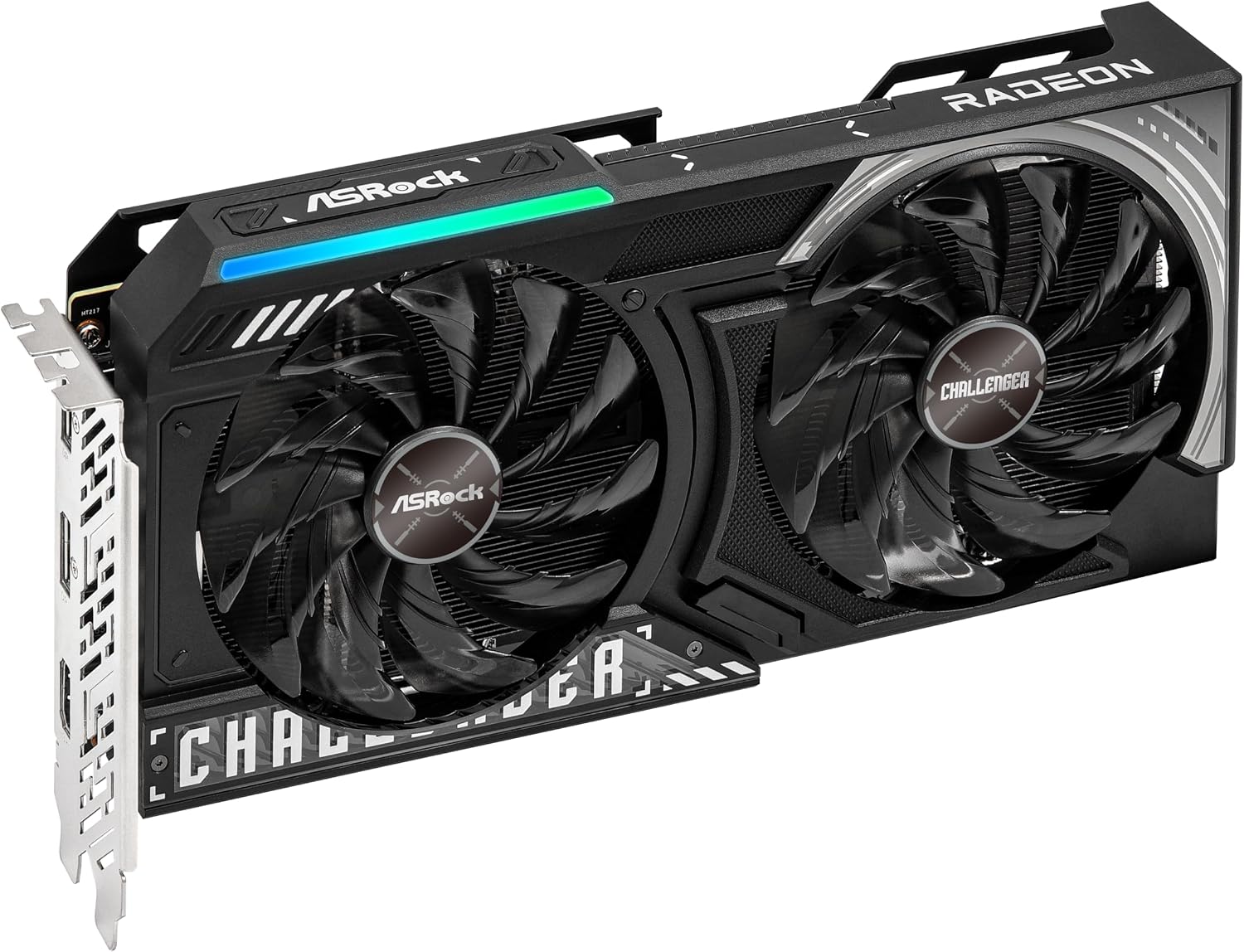 ASRock Radeon RX 9060 XT Challenger 16GB OC, RDNA 4, 3290MHz Boost, 16GB GDDR6 128-bit, PCIe 5.0, Dual Fans, 0dB Silent, LED Indicator, DisplayPort 2.1a, HDMI 2.1b - Image 2