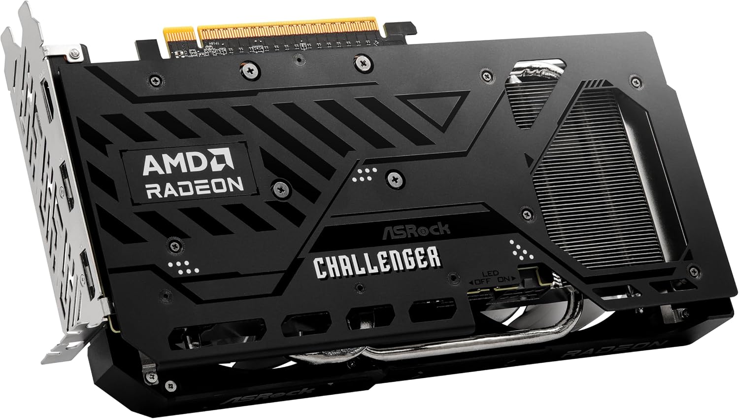 ASRock Radeon RX 9060 XT Challenger 16GB OC, RDNA 4, 3290MHz Boost, 16GB GDDR6 128-bit, PCIe 5.0, Dual Fans, 0dB Silent, LED Indicator, DisplayPort 2.1a, HDMI 2.1b - Image 4