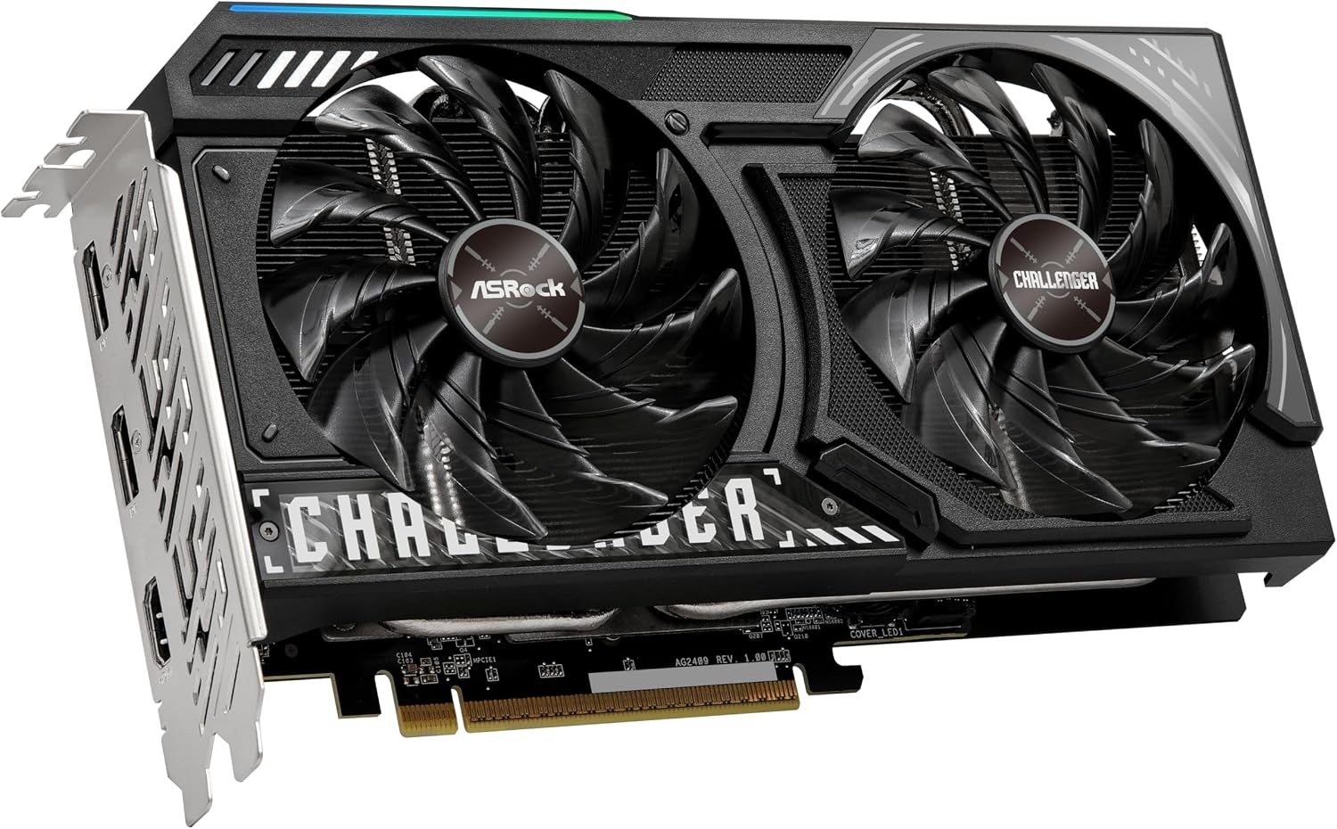 ASRock Radeon RX 9060 XT Challenger 16GB OC, RDNA 4, 3290MHz Boost, 16GB GDDR6 128-bit, PCIe 5.0, Dual Fans, 0dB Silent, LED Indicator, DisplayPort 2.1a, HDMI 2.1b - Image 7
